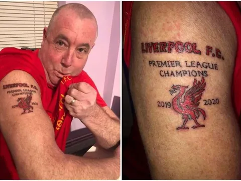 Đã có NHM xăm dòng 'Liverpool vô địch Premier League 2019/2020'