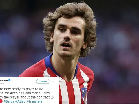 Lộ mức giá siêu khủng Barca gửi Atletico để sở hữu Griezmann