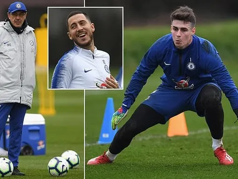 Bị Sarri trảm, đây là phản ứng của Kepa trên sân tập Chelsea