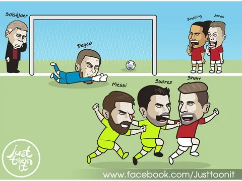 Biếm họa: Smalling-Jones có truyền nhân, De Gea khóc thét; Young tạt 'chết' đồng đội