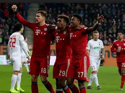 Ngược dòng hạ Augsburg, Bayern chỉ còn kém Dortmund 2 điểm