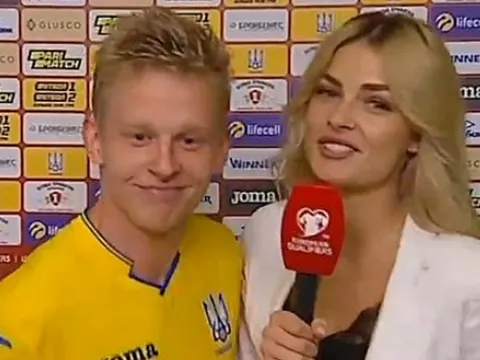 Cao hứng sau chiến thắng, sao Man City 'cưỡng hôn' nữ phóng viên xinh đẹp