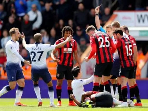 Son Heung-min dính thẻ đỏ, Tottenham thua sốc trước Bournemouth