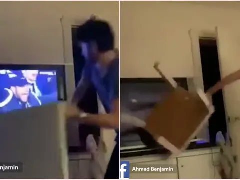 Sốc! Thua đau Man Utd, fan PSG phát điên đập nát tivi