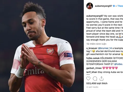 Aubameyang nói gì sau khi bỏ lỡ phạt đền?