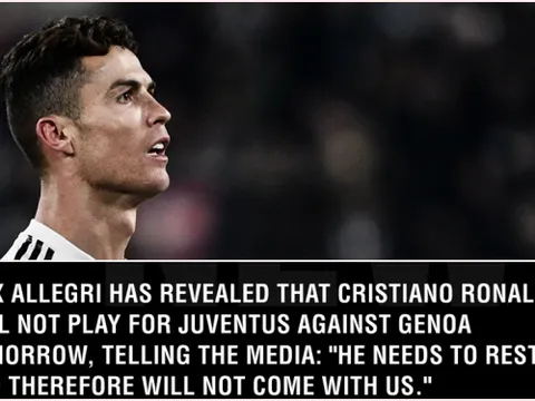 Tại sao Ronaldo vắng mặt ở trận thua sốc của Juventus trước Genoa?