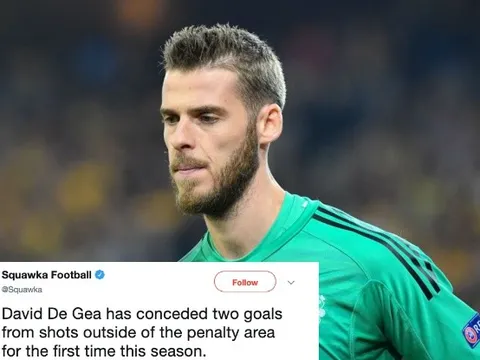 Thật kinh ngạc! Đó mới là lần đầu của De Gea ở mùa giải năm nay