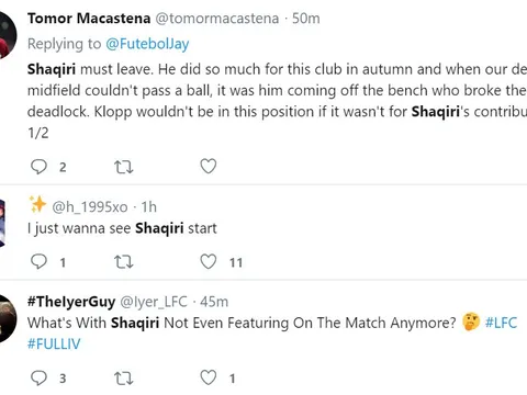 Fan Liverpool: Shaqiri rời Anfield rồi sao?