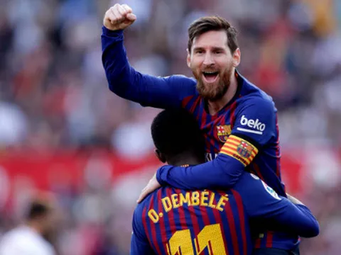 Hóa 'thánh' sau sai lầm, Messi đưa Barca ngược dòng tại Sanchez Pizjuan