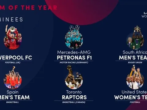 Liverpool trở thành ứng viên cho giải thưởng "tập thể của năm"