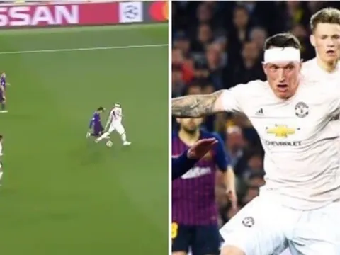 Messi biến Phil Jones thành "gã học việc" 3 lần trong 10 giây