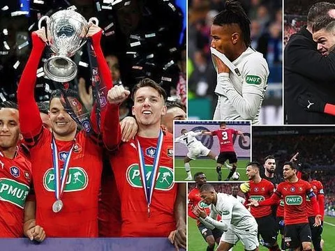 Neymar ghi bàn, Mbappe nhận thẻ đỏ, PSG vuột mất cúp quốc gia Pháp