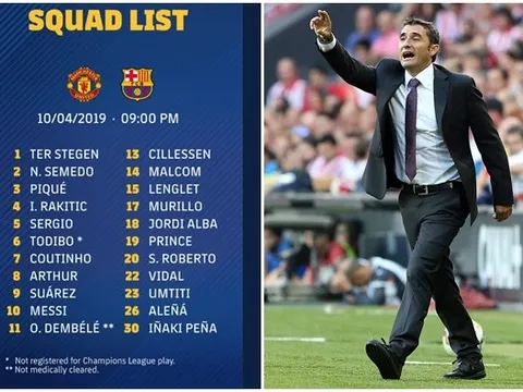 NÓNG: Barca công bố đội hình 22 cầu thủ tiếp đón Man Utd