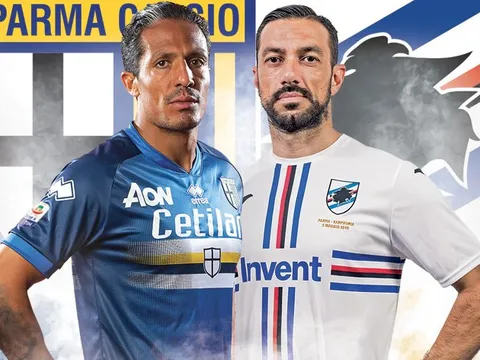 Parma và Sampdoria mặc áo "mashup" khi gặp nhau