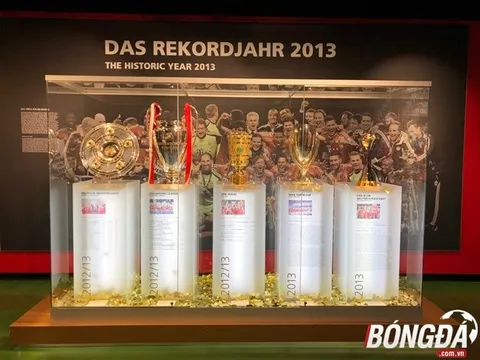 Phòng truyền thống Bayern Munich đẹp rạng ngời với vô vàn danh hiệu