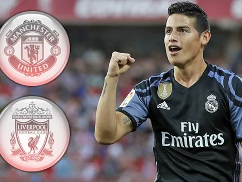 Bayern chần chừ, Real chốt giá bán James Rodriguez cho M.U và Liverpool