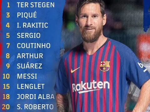 Tiết lộ: Rò rỉ đội hình xuất phát của Barca chạm trán M.U