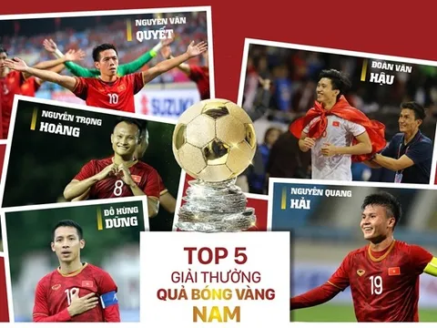 Văn Hậu, Hùng Dũng góp mặt trong top 5 đề cử QBV Việt Nam 2019