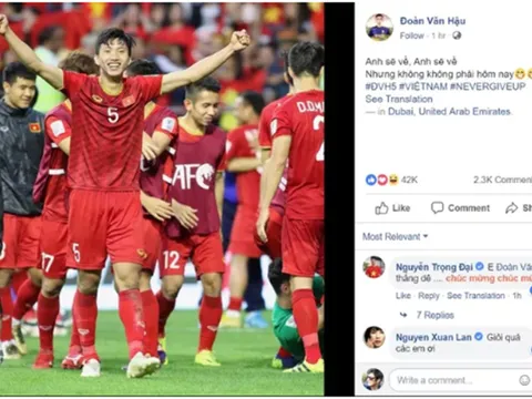 Văn Lâm, Văn Hậu gửi thông điệp "đốn tim" NHM sau khi đả bại Jordan
