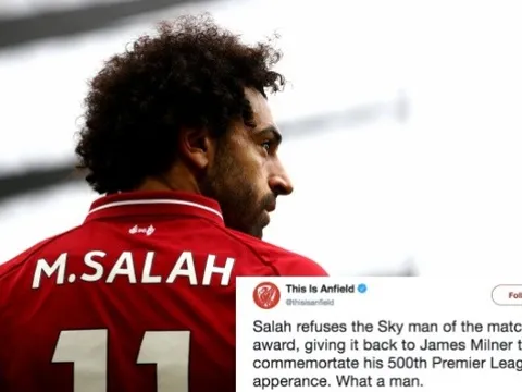 Vì sao Salah từ chối danh hiệu "hay nhất trận" của Sky Sports?