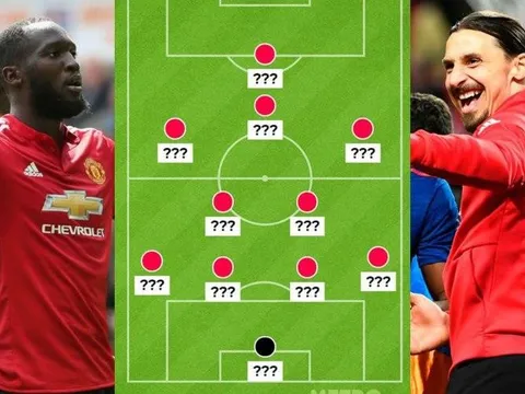 4 cách để xếp Ibrahimovic chơi trong đội hình Man United