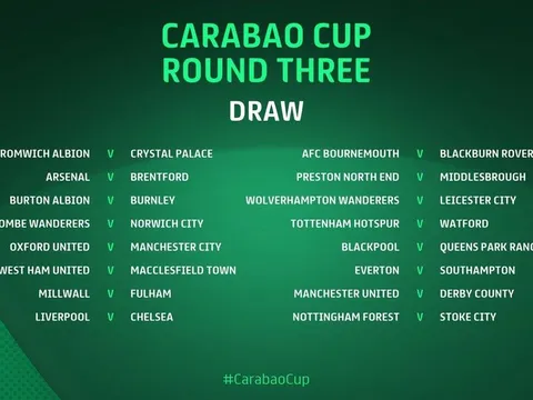 Bốc thăm vòng 3 League Cup: Liverpool đụng Chelsea, Mourinho tái ngộ Lampard