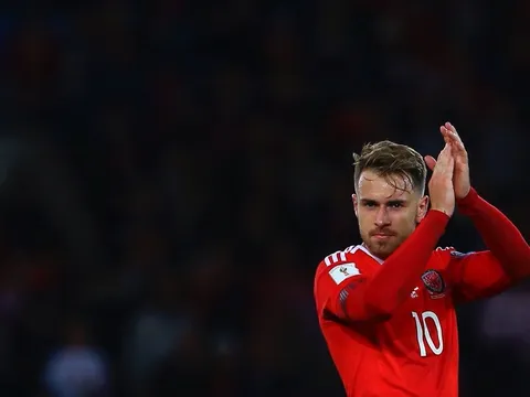 Aaron Ramsey cán mốc đáng tự hào ở tuyển