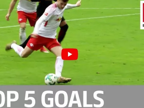 Alario, Werner và top 5 bàn thắng đẹp nhất vòng 6 Bundesliga
