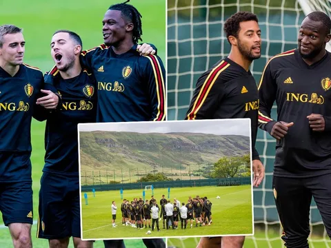 Lukaku lộ biểu cảm khó đỡ trên sân tập tuyển Bỉ
