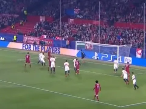 Bàn thắng 'mở màn' hiệp 1 tưng bừng của Liverpool trước Sevilla