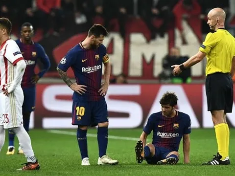 Barcelona thiệt quân sau trận hòa Olympiakos