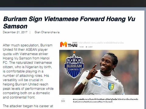 Bất ngờ với danh tính cầu thủ Việt sang Thái Lan thi đấu