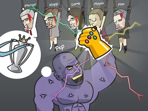 Biếm họa: Ai cản nổi Thanos Guardiola, Ronaldo chinh phục danh hiệu liên hành tinh