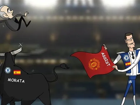 Biếm họa: Mourinho bị chú bò Morata húc bay, Wenger không cản nổi 'tàu cao tốc Man City