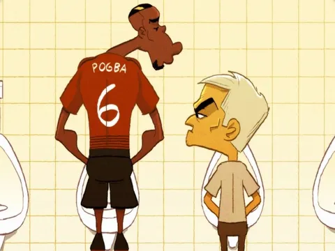 Biếm họa: Sir Alex lại nhập viện vì MU, Mourinho và Pogba lườm nguýt nhau trong nhà vệ sinh