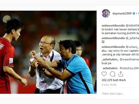 CĐV Malaysia "khủng bố" Duy Mạnh trên trang cá nhân
