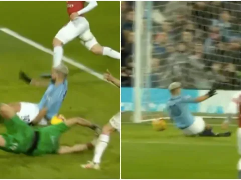 Bóng đã chạm tay Aguero trước khi đi vào lưới Arsenal?