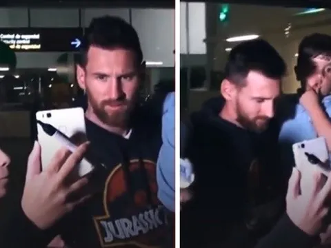 Con trai Messi 'đốn tim' fan hâm mộ tại sân bay
