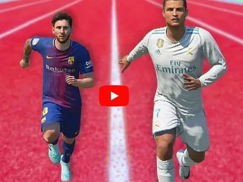 Cristiano Ronaldo đua tốc độ với Lionel Messi trong FIFA 18