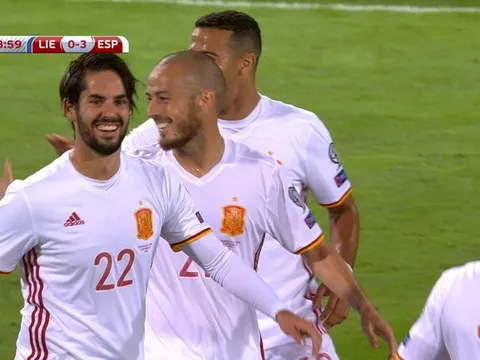 David Silva chơi khá hay trận gặp Liechtenstein