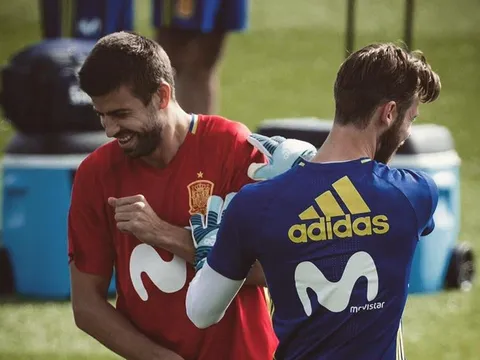 De Gea kết thân Pique trong buổi tập đầu tiên của David Villa