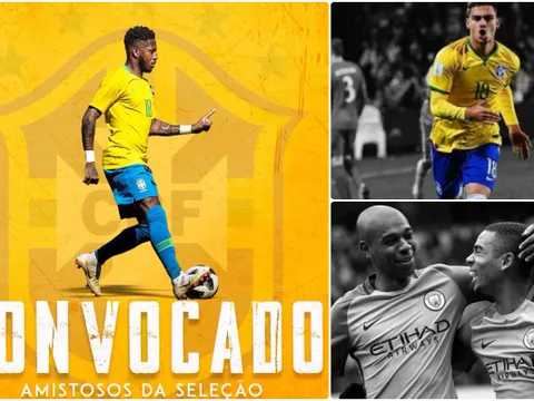 ĐT Brazil triệu tập đội hình: Man Utd 2, Man City 0
