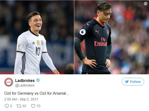 Fan Arsenal 'sôi máu' vì Ozil thi đấu nhiệt huyết trên tuyển Đức