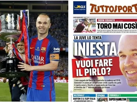 Juventus lên kế hoạch 'cướp trắng' Iniesta từ Barca