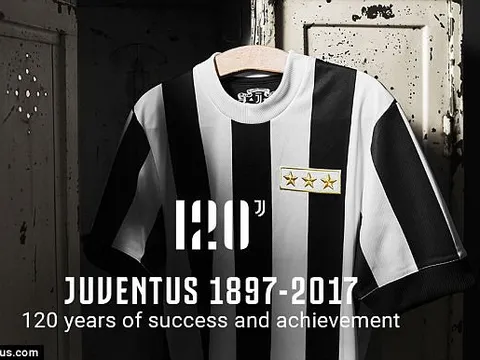 Juventus tung mẫu áo độc, mừng 120 năm thành lập