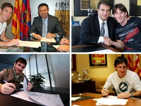 8 lần gia hạn hợp đồng của Messi với Barcelona