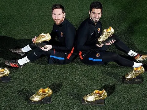Messi rủ Suarez cùng nhau khoe Giày Vàng
