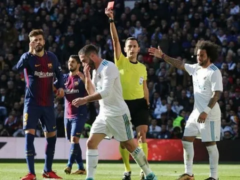 Real Madrid lập thành tích đáng buồn về thẻ đỏ tại El Clasico