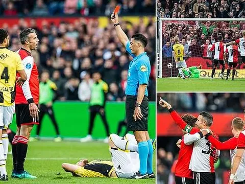 Robin van Persie ghi bàn đẳng cấp rồi bị đuổi khỏi sân chưa đầy 5 phút