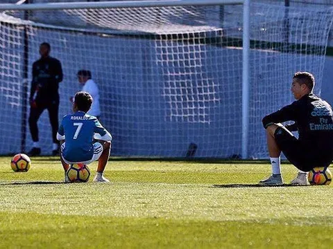 'Ronaldo con' xuất hiện, dàn sao Real 'quẩy' tưng bừng trong buổi tập